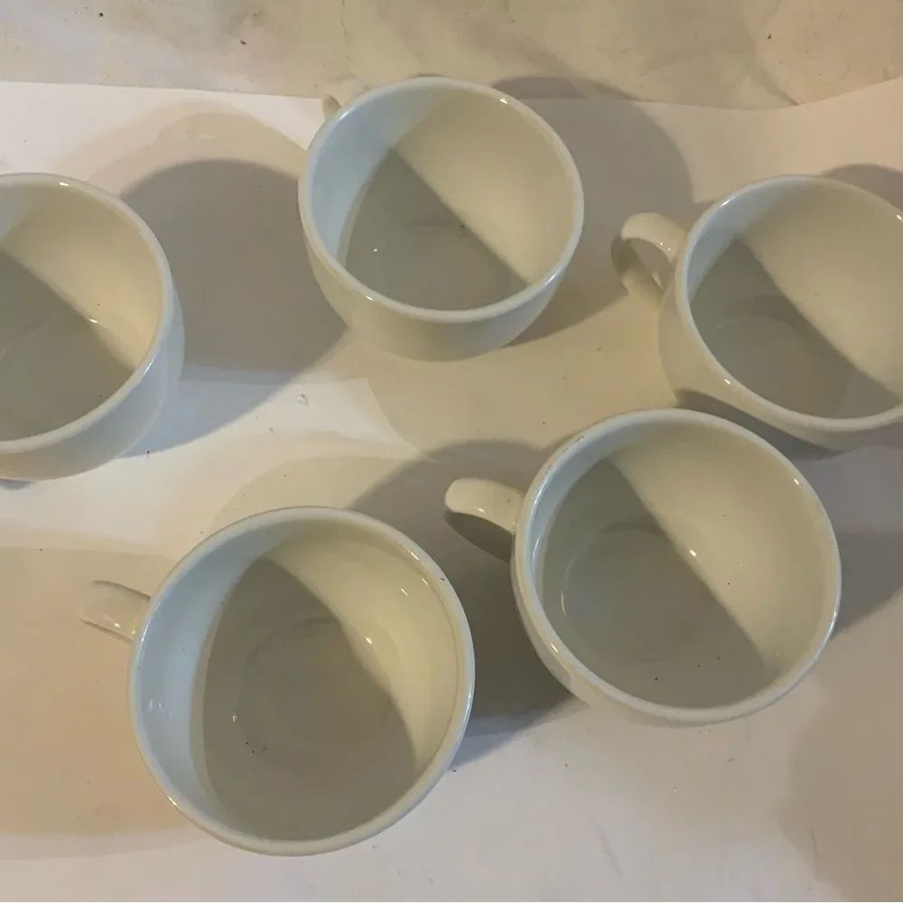 Lot 5 White Cameo tea Cup Durable China A5